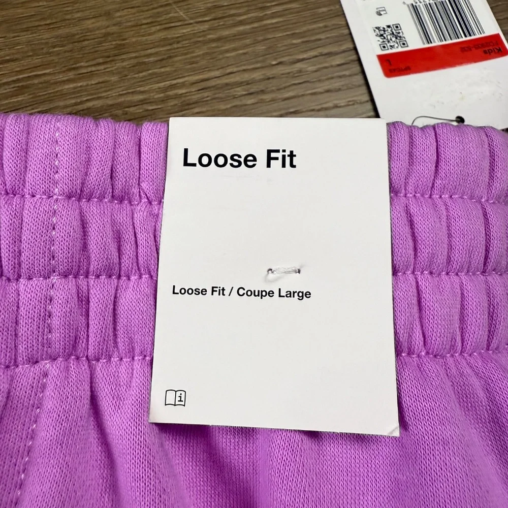 Nike Girls Loose Fit Sweatpants Size L Rush Fuchsia Back to School NWT Fleece - Picture 3 of 14